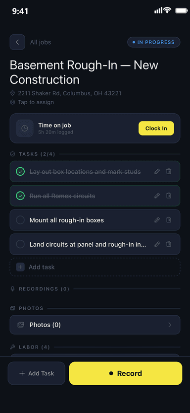 VoltReport job detail